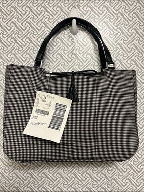 Vintage Casual Corner Black & White Houndstooth Tote Bag